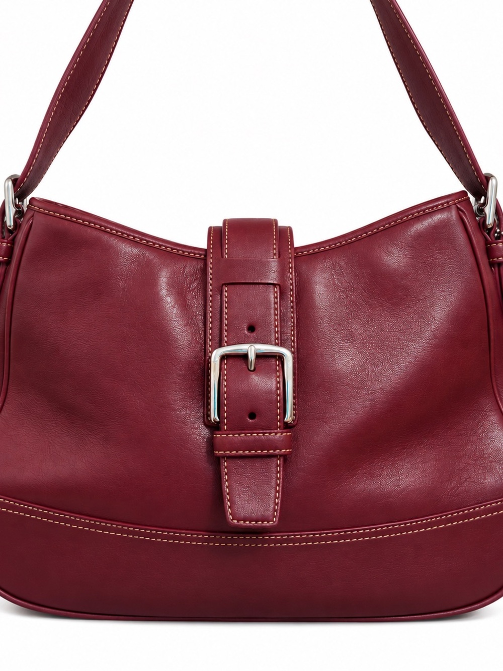 Coach Hamptons / Soho Leather Flap Hobo Bag burgundy - Picture 2 of 6